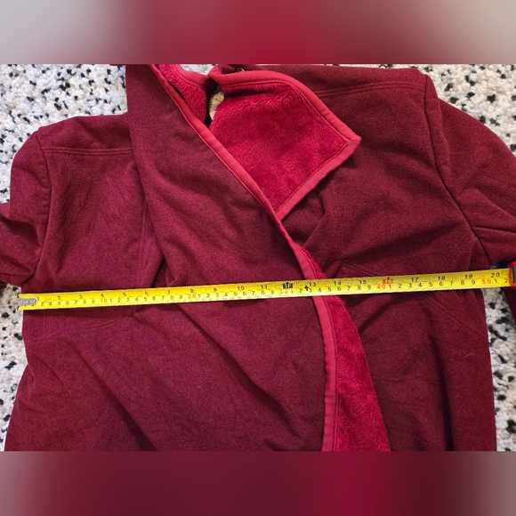 Lululemon. Rare. Presence of Mind wrap sweater. Cranberry. Size 10. Soft & warm. - Picture 6 of 10
